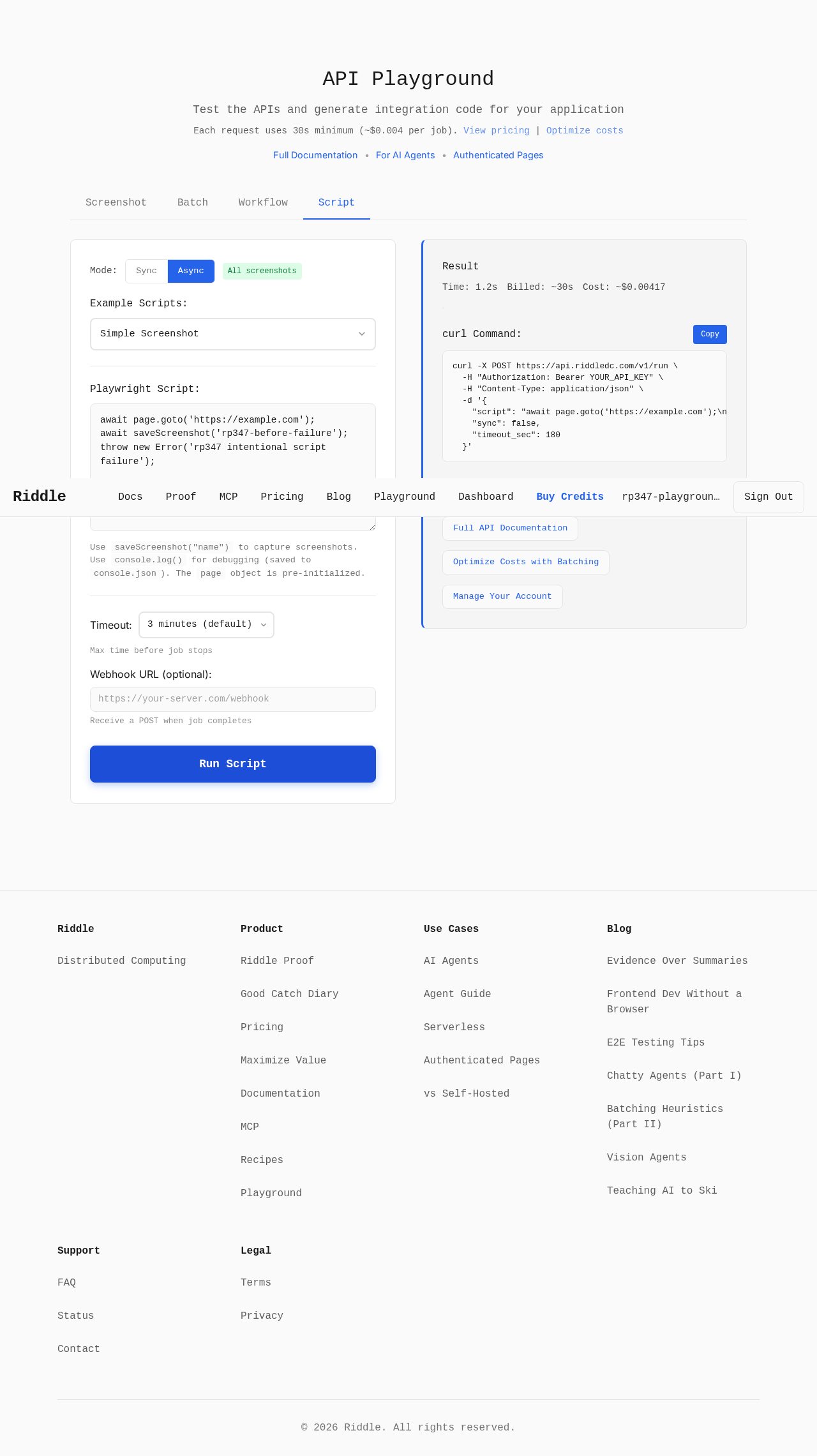 Playground Script failed jobs looked neutral evidence screenshot