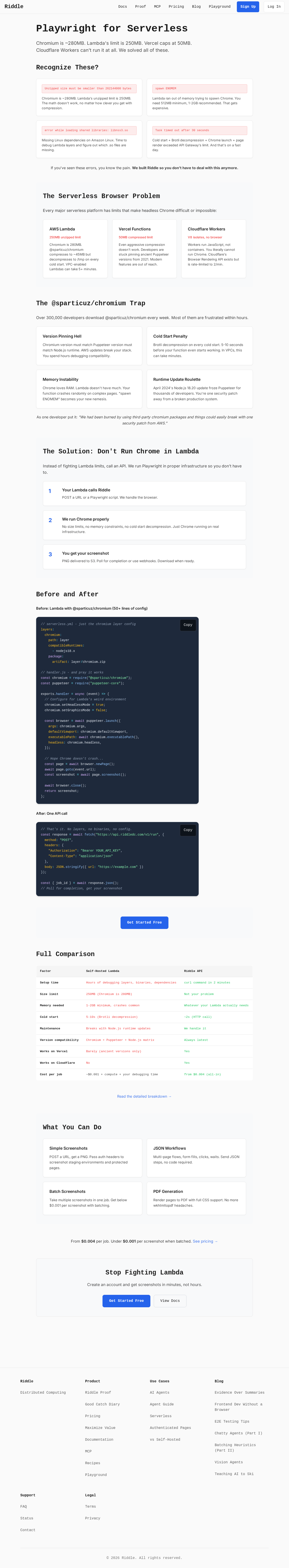 Serverless page taught stale screenshot polling evidence screenshot