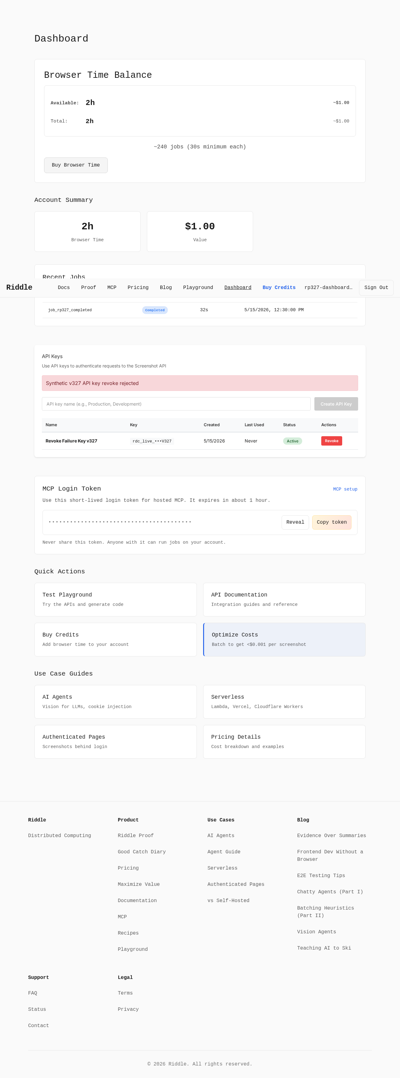 Handled API-key revoke failure still logged as fatal evidence screenshot
