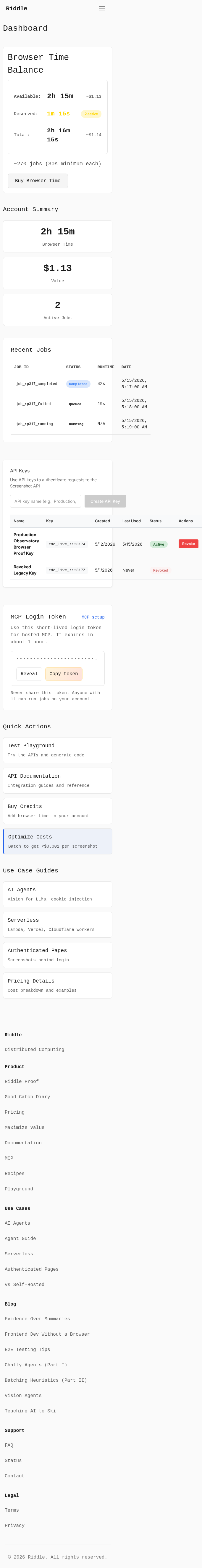 A failed dashboard job looked queued evidence screenshot