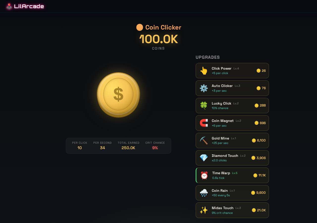 Coin Clicker dashboard milestone ETA used wrong source of truth evidence screenshot