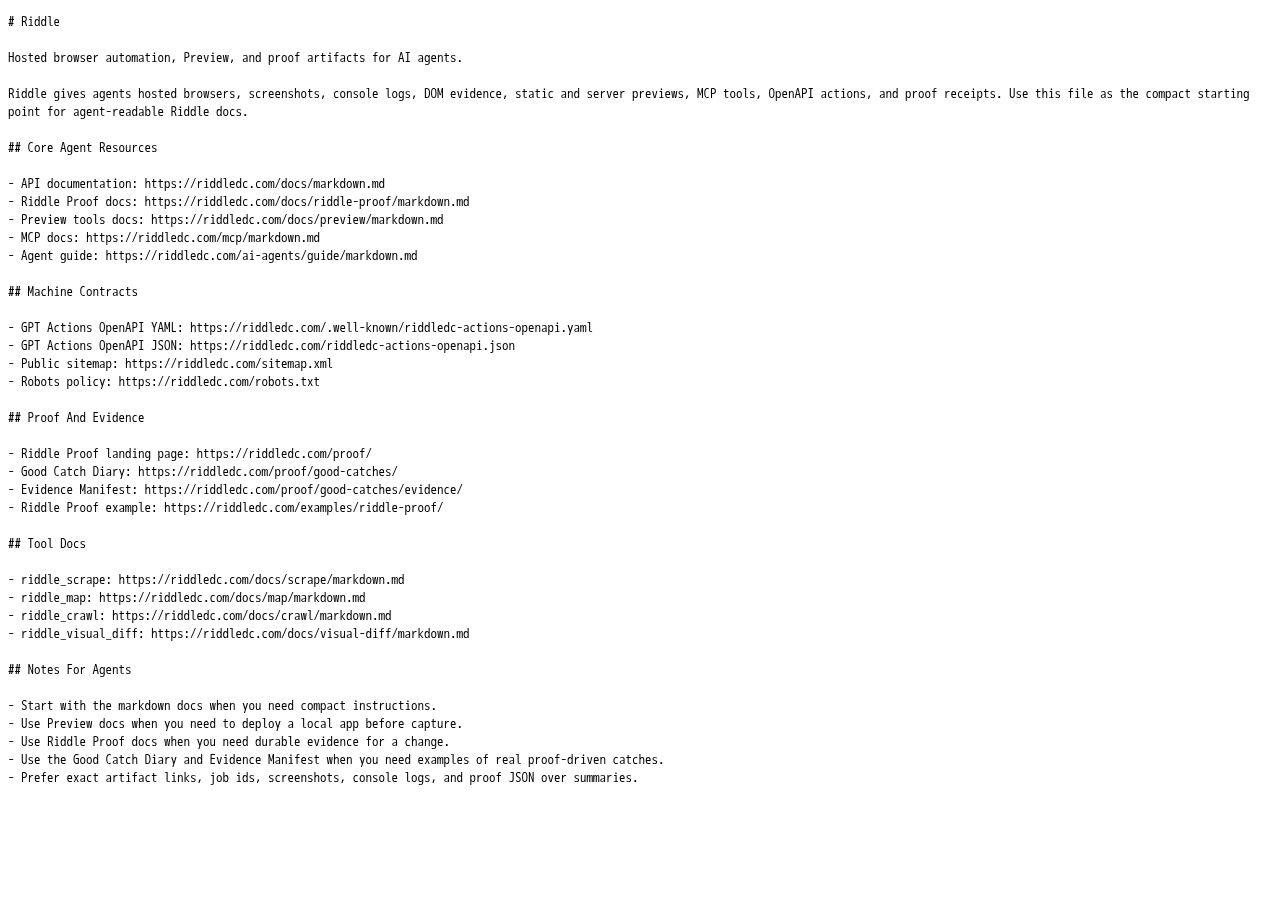 llms.txt hid the raw proof bundle evidence screenshot